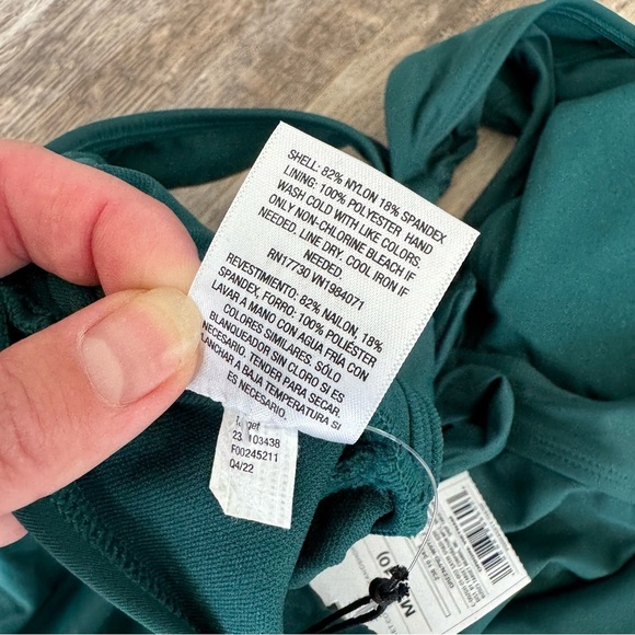 NWT! Shade & Shore One Shoulder Plunge Cut Out One Piece Swimsuit - Green - Picture 8 of 14